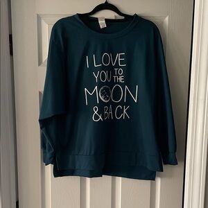 Sew In Love Teal Crew Neck Sweater